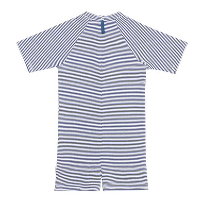 Short Sleeve Rashguard One Piece | Harbor Stripe
