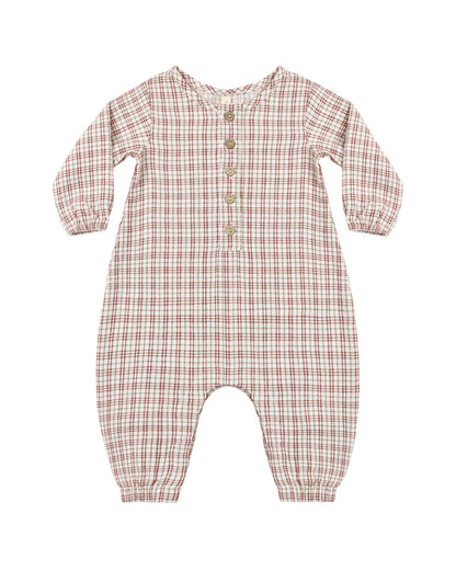 WOVEN JUMPSUIT CHRISTMAS PLAID