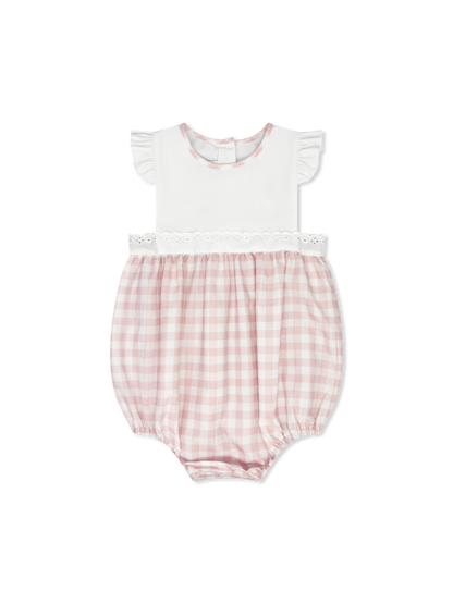 PINAFORE BUBBLE PLAYFUL PINK BUFFALO CHECK