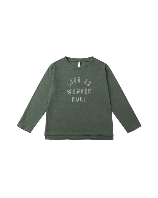 RAW EDGE LONG SLEEVE TEE || LIFE IS WONDER FULL
