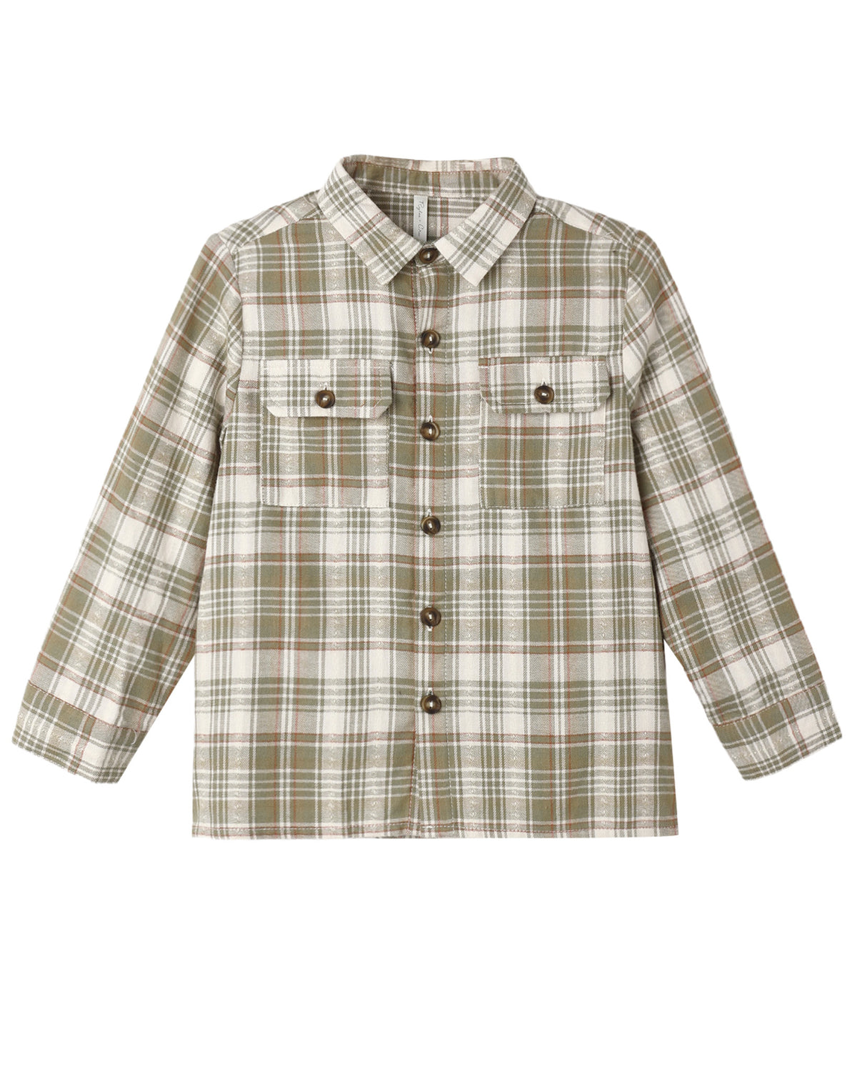 POCKETED CORDUROY SHIRT OLIVE DOBBY PLAID