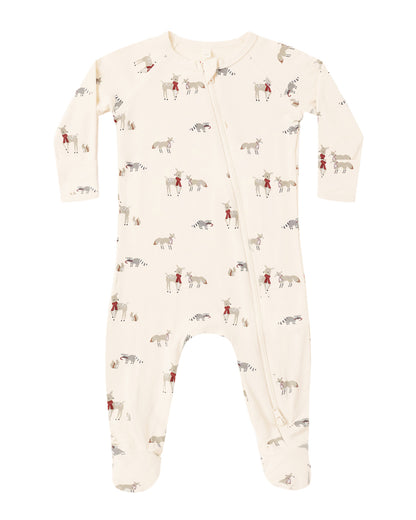 BAMBOO ZIP FOOTIE FOREST FRIENDS