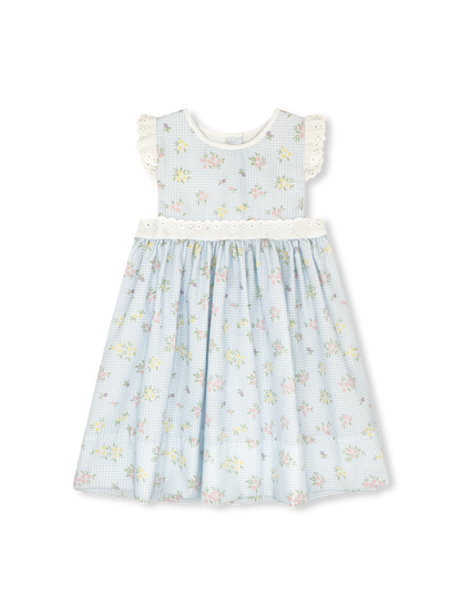 PINAFORE DRESS SPRING TIME BLOOMS