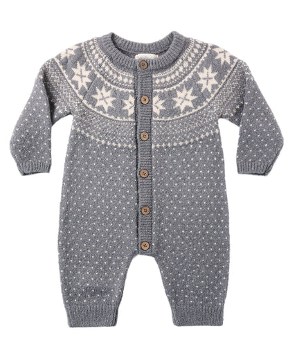 FAIR ISLE ROMPER SLATE