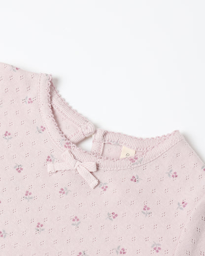 POINTELLE LONG SLEEVE TEE + LEGGING || LILAC DITSY