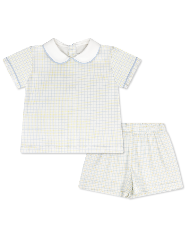 SIBLEY SHORT SET CORNFLOWER CHECK