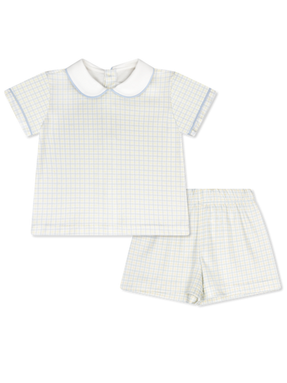 SIBLEY SHORT SET CORNFLOWER CHECK