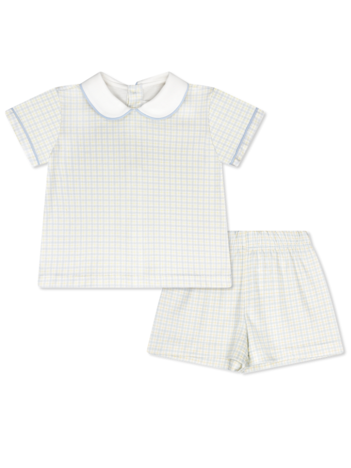 SIBLEY SHORT SET CORNFLOWER CHECK