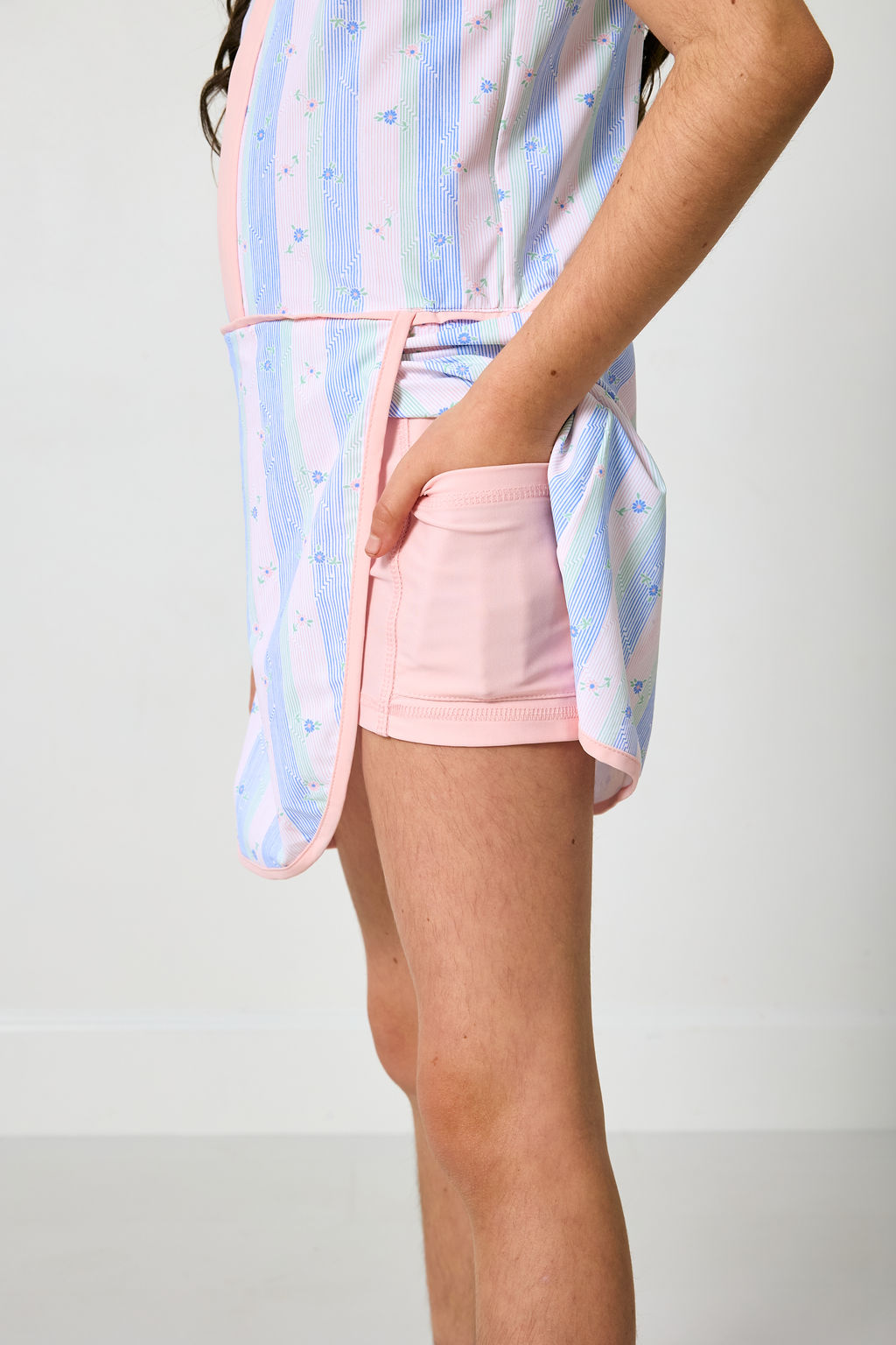 STRIPED IN BLOOM COURT DRESS