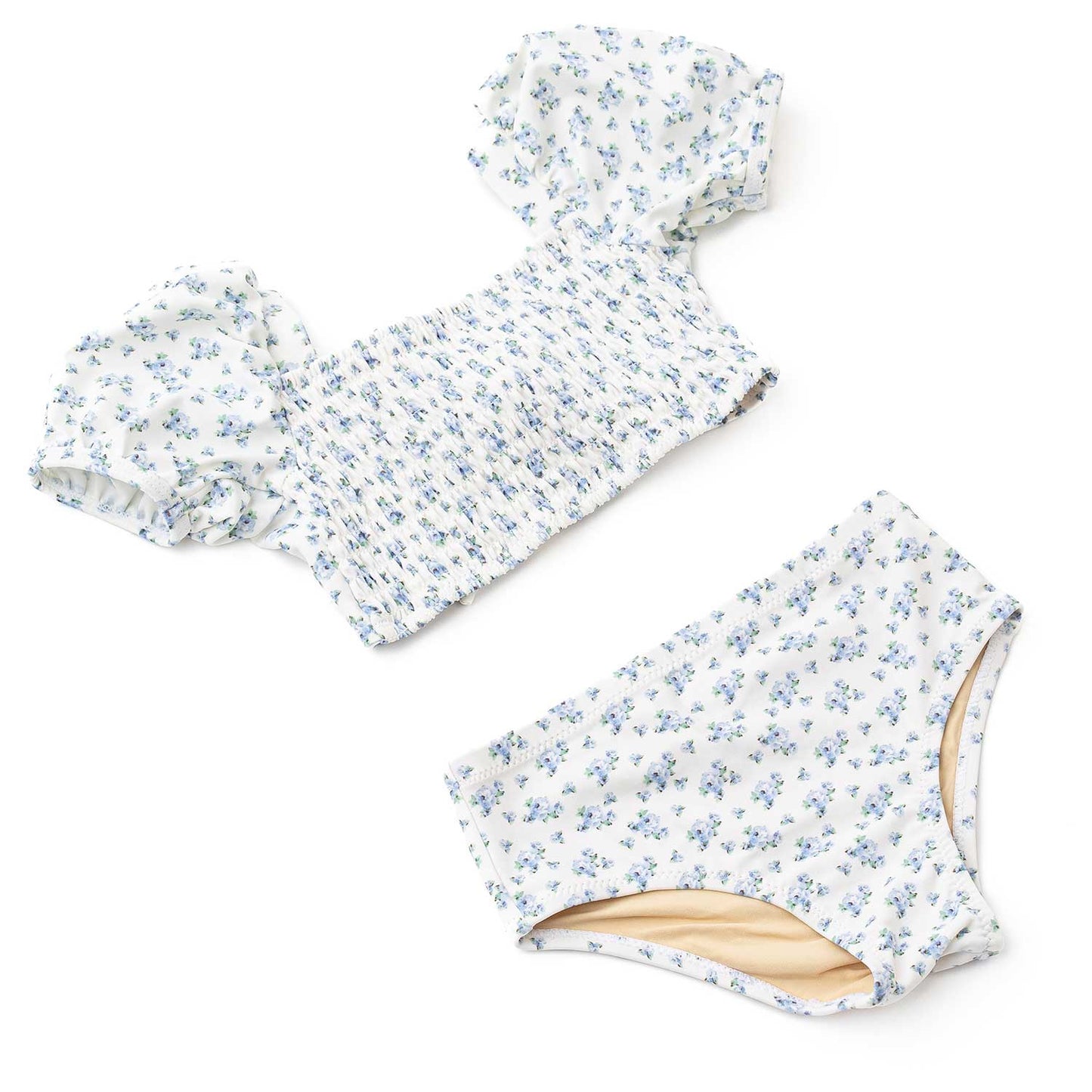 Smocked Puff Sleeve 2pc | Cottage Floral Blue