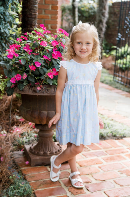 PINAFORE DRESS SPRING TIME BLOOMS