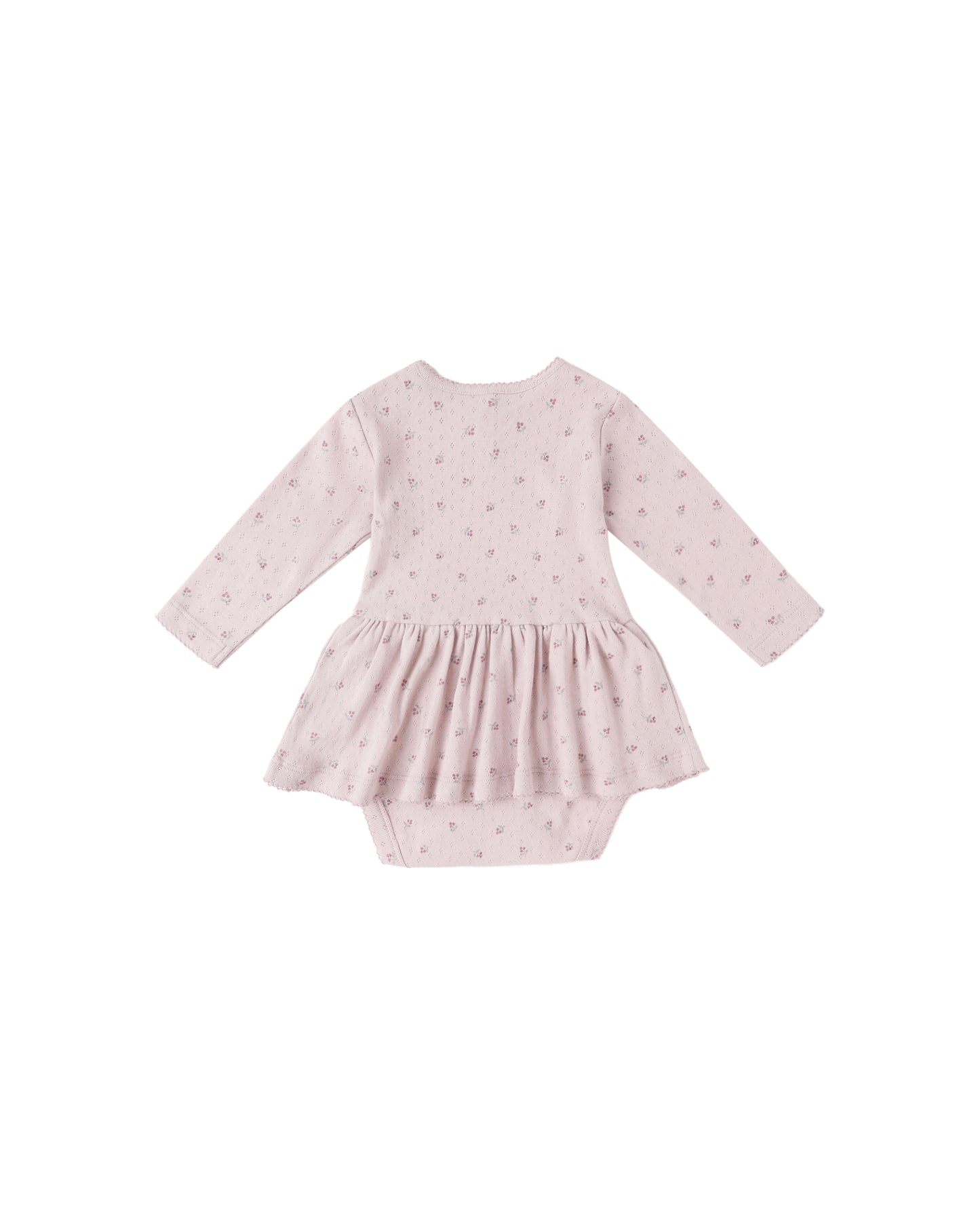 POINTELLE SKIRTED BODYSUIT || LILAC DITSY