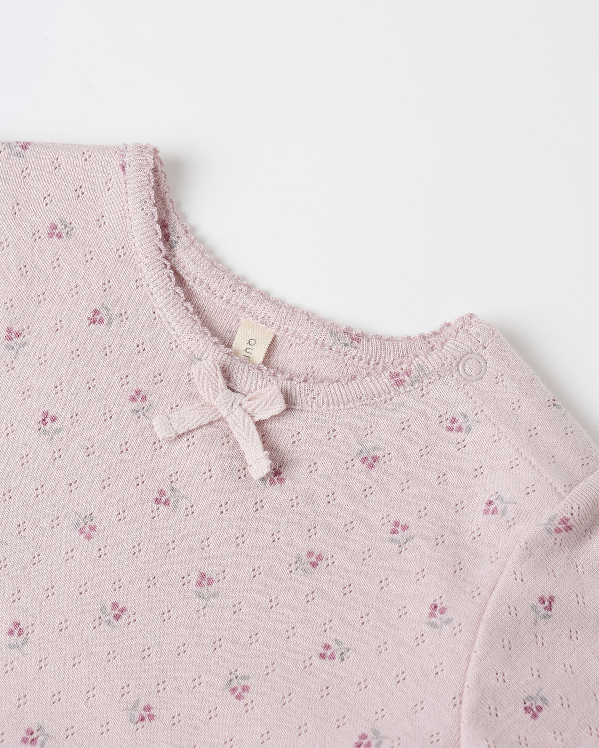 POINTELLE SKIRTED BODYSUIT || LILAC DITSY