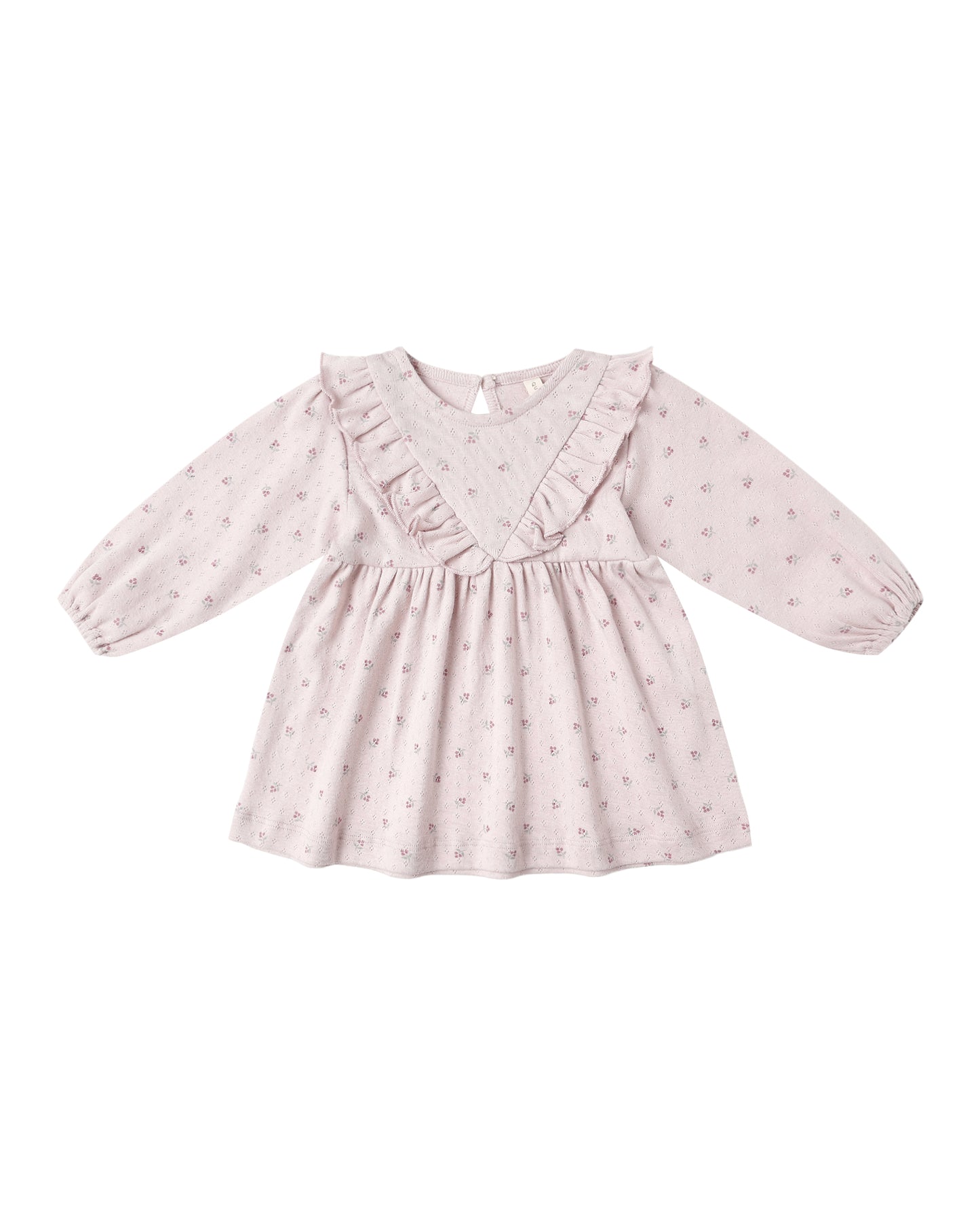 LONG SLEEVE RUFFLE V DRESS || LILAC DITSY