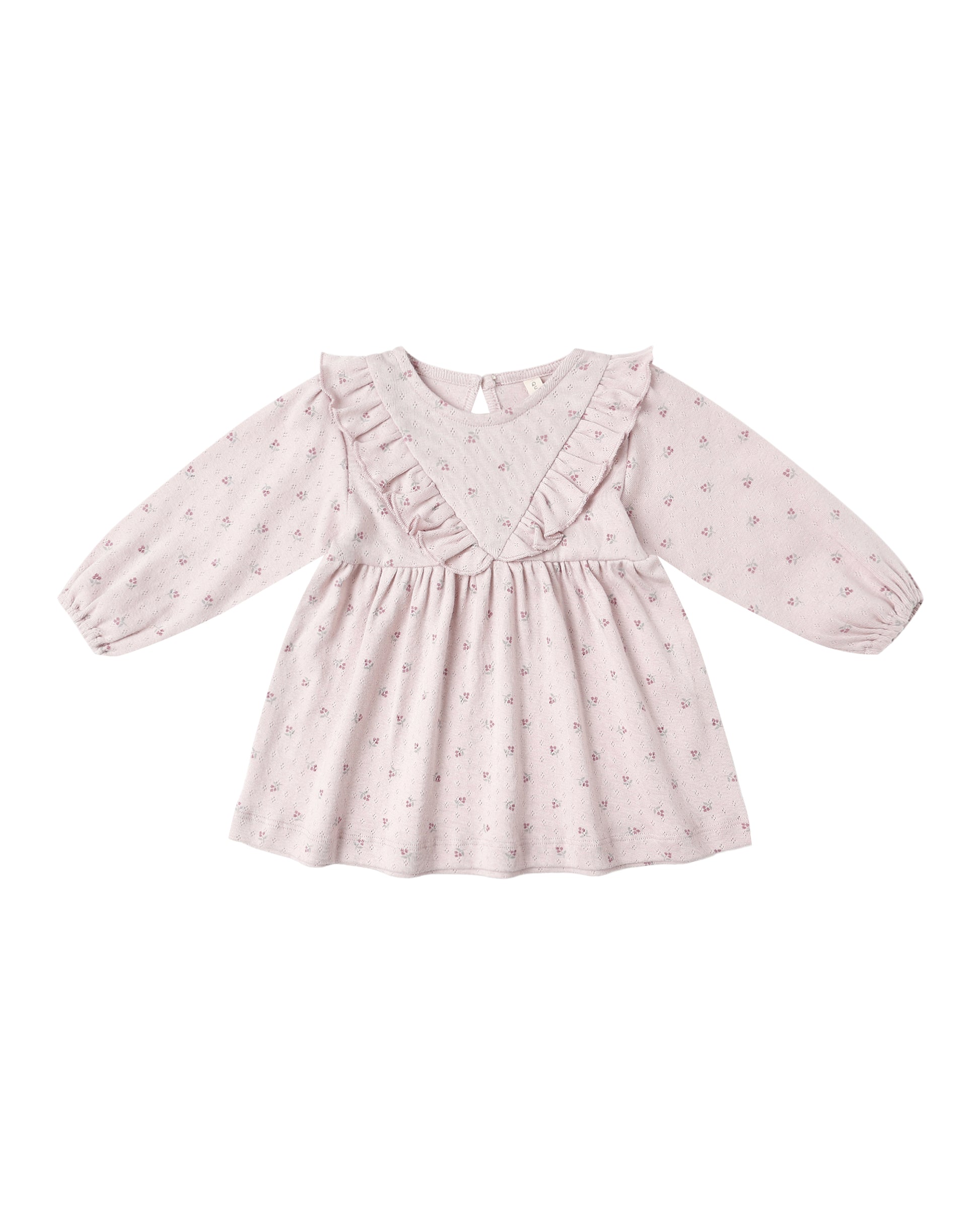 LONG SLEEVE RUFFLE V DRESS || LILAC DITSY