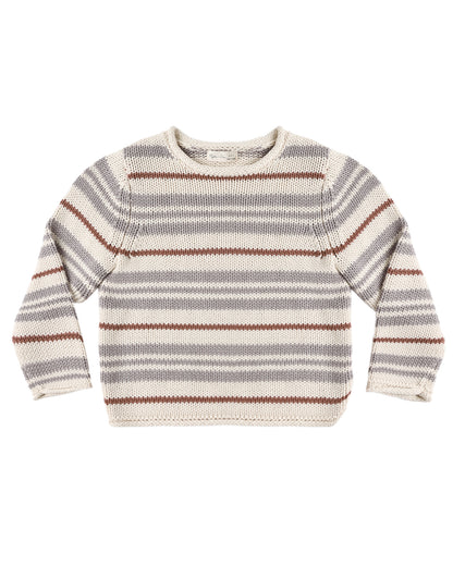 JACQUES SWEATER DUSTY BLUE STRIPE