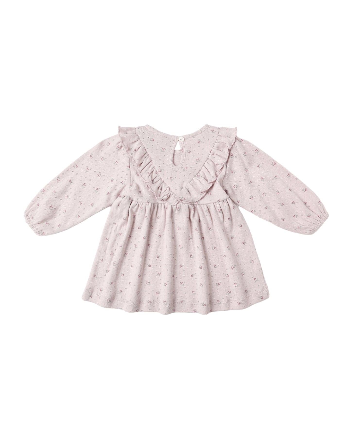 LONG SLEEVE RUFFLE V DRESS || LILAC DITSY