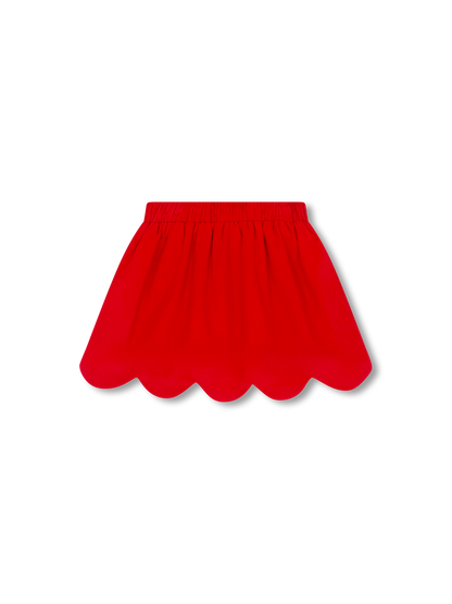 Susie Scallop Skirt| High Point Red Corduroy