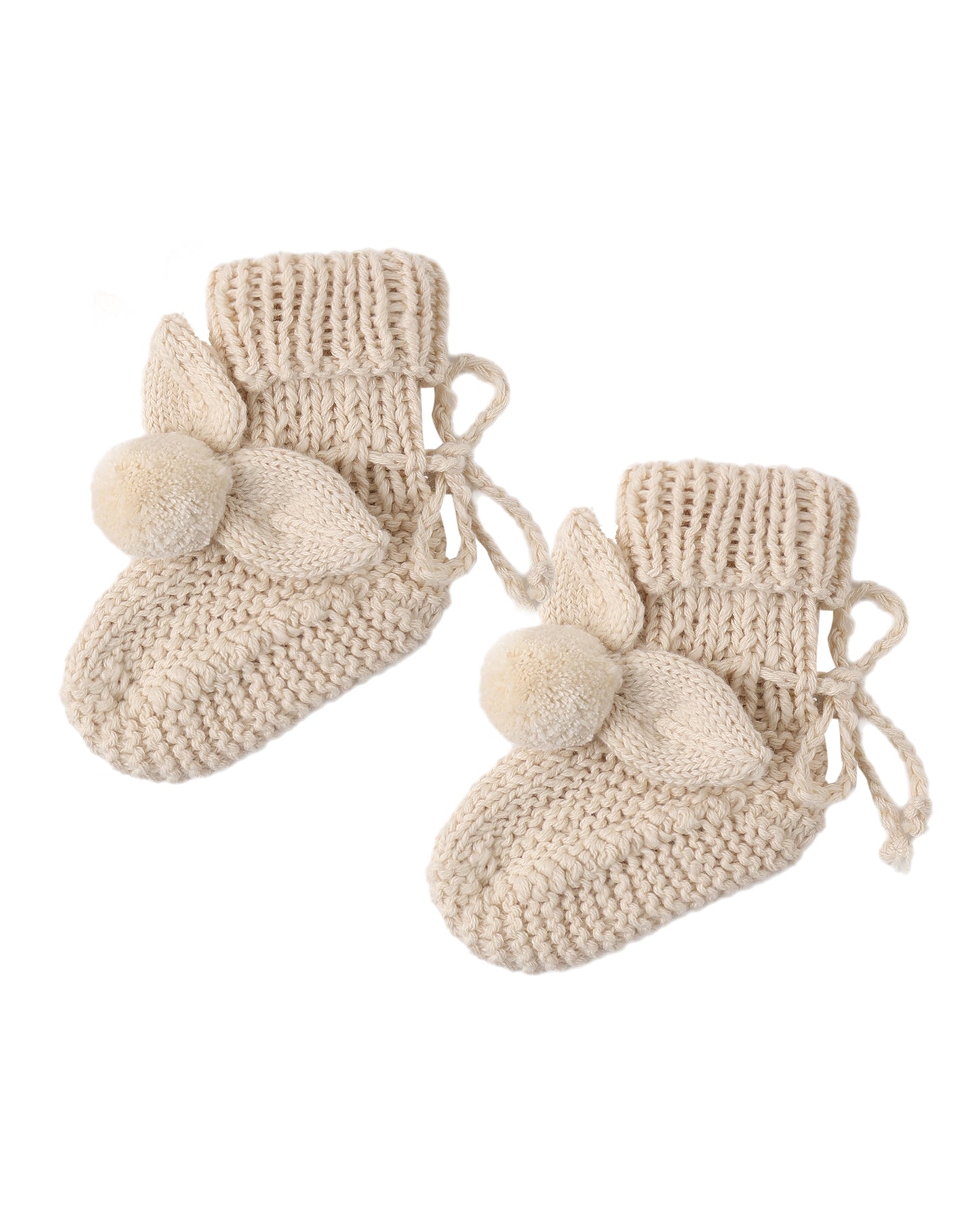 BUNNY KNIT BOOTIES ECRU