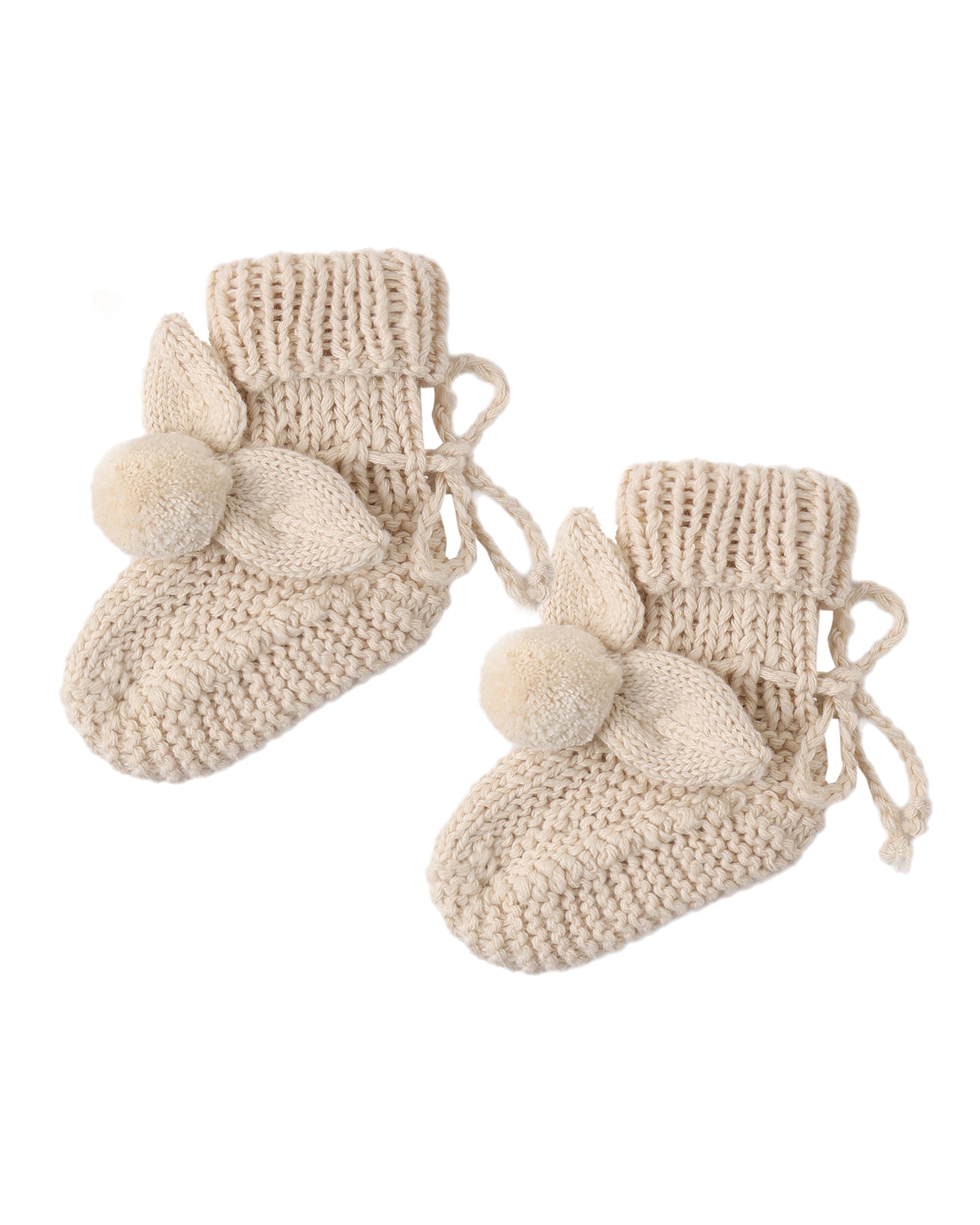 BUNNY KNIT BOOTIES ECRU