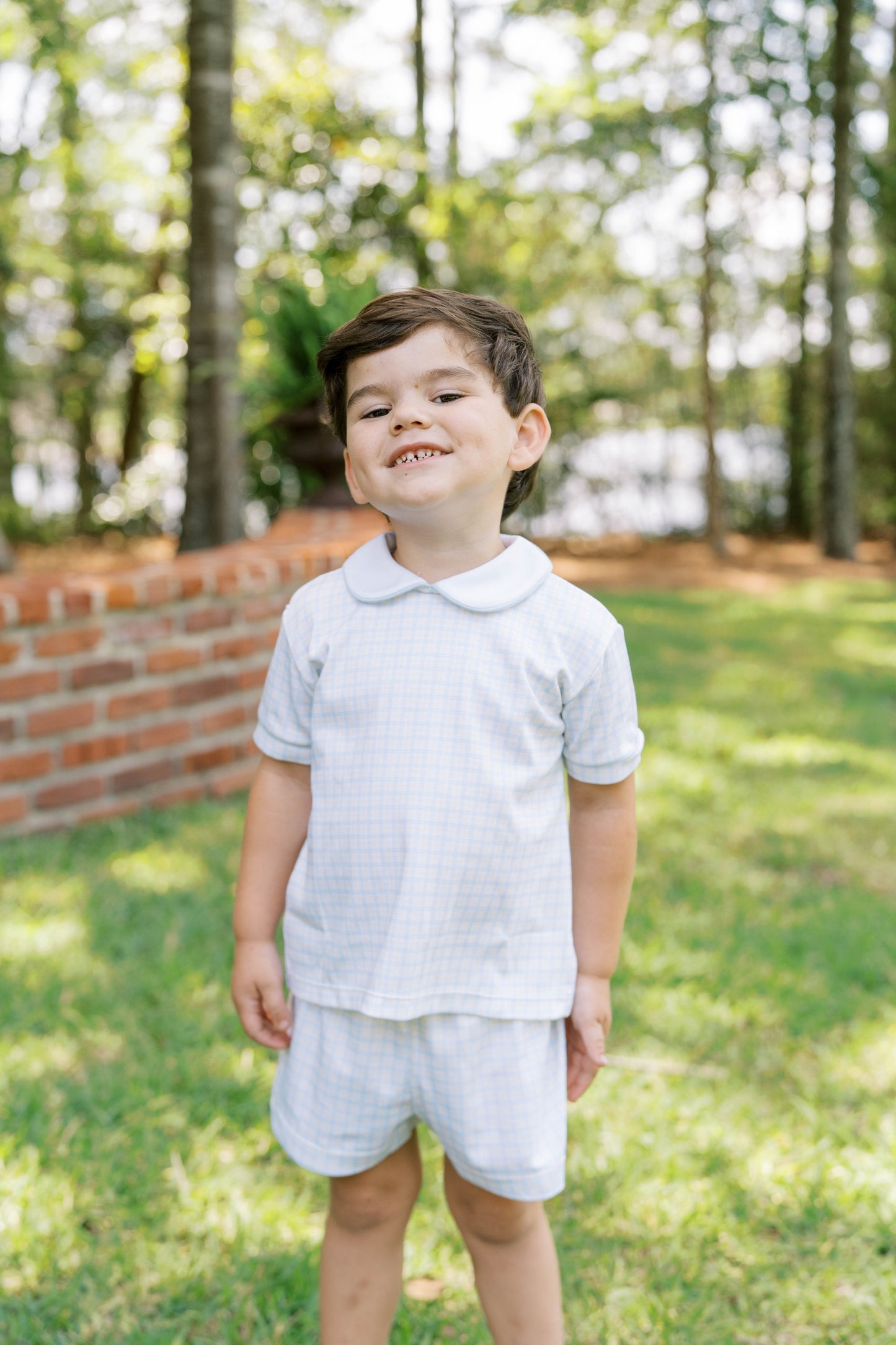 SIBLEY SHORT SET CORNFLOWER CHECK