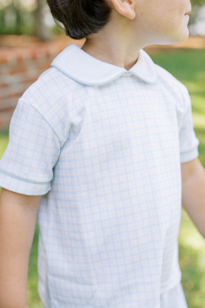 SIBLEY SHORT SET CORNFLOWER CHECK