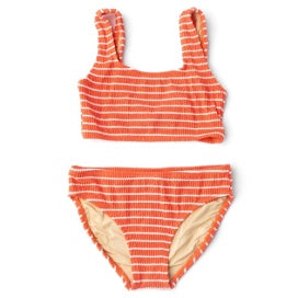 2 Piece Crinkle | Orange Stripe