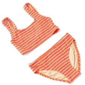 2 Piece Crinkle | Orange Stripe