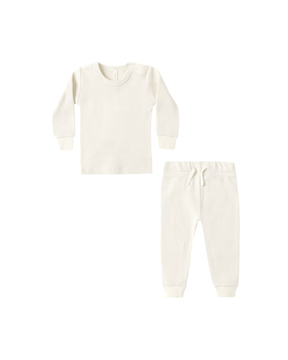 WAFFLE TOP + PANT SET || NATURAL