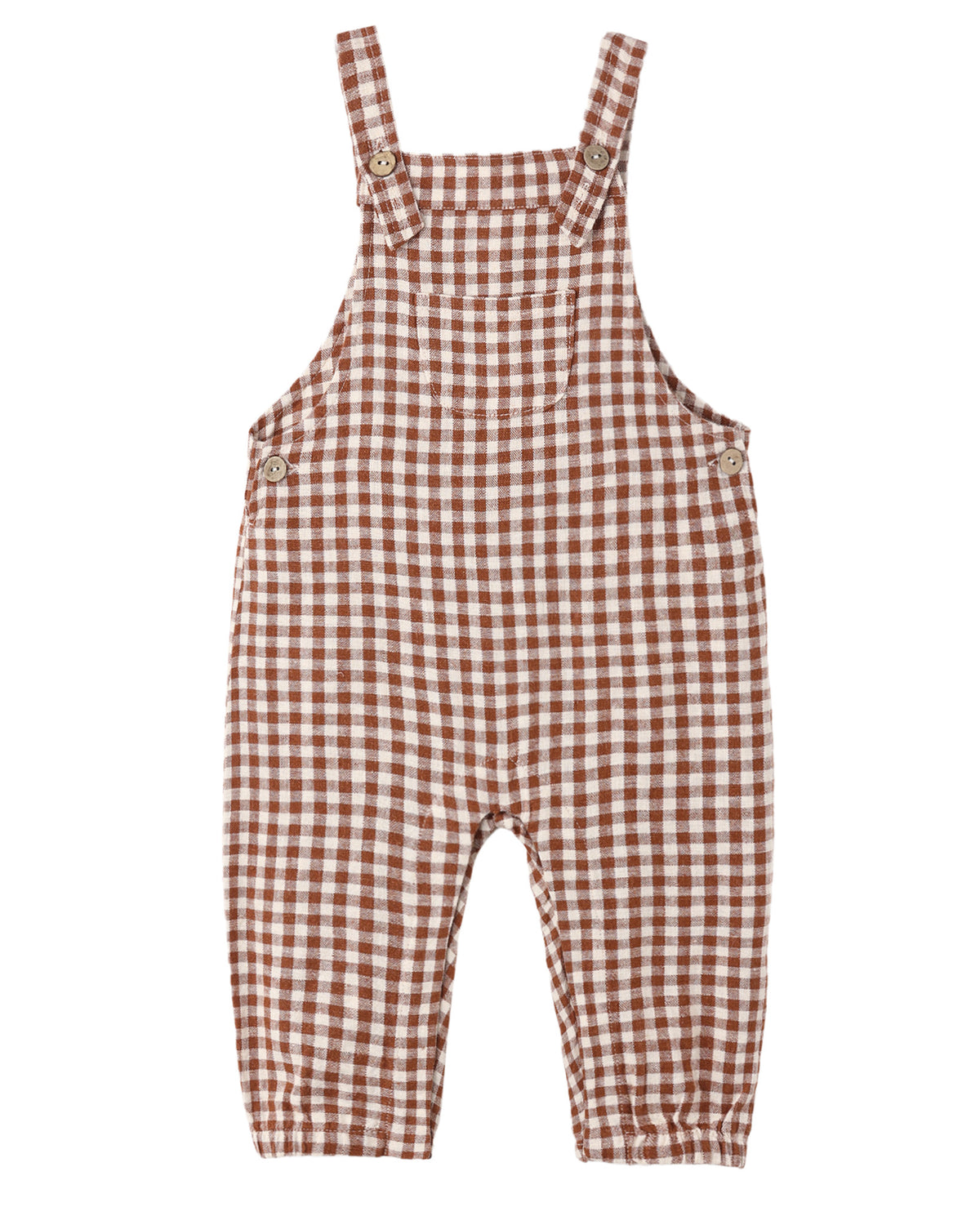 BABY OVERALLS BRICK CHECK