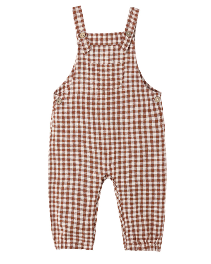 BABY OVERALLS BRICK CHECK