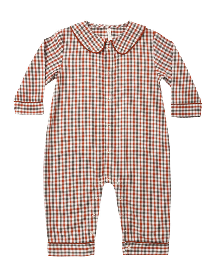 BABY PAJAMA ROMPER HOLIDAY GINGHAM