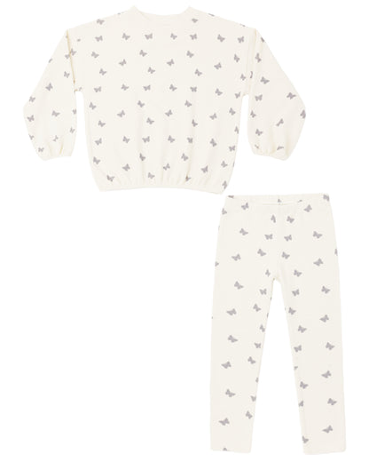 SPONGEY KNIT SET BUTTERFLY DITSY