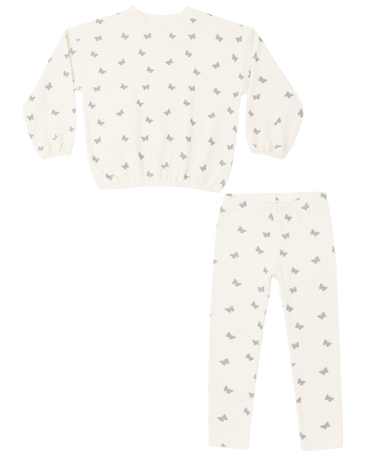 SPONGEY KNIT SET BUTTERFLY DITSY