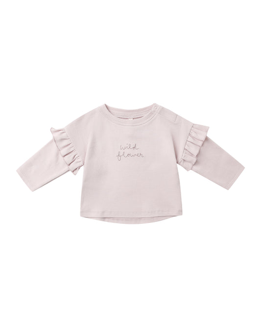 RUFFLE LONG SLEEVE TEE || WILD FLOWER