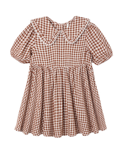 CAMILLE DRESS BRICK CHECK