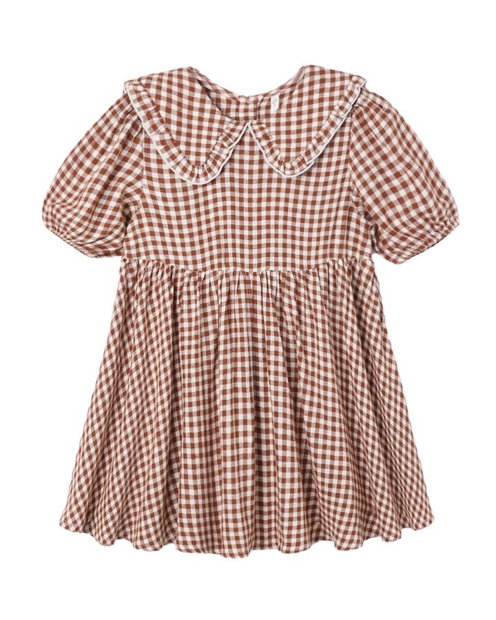 CAMILLE DRESS BRICK CHECK