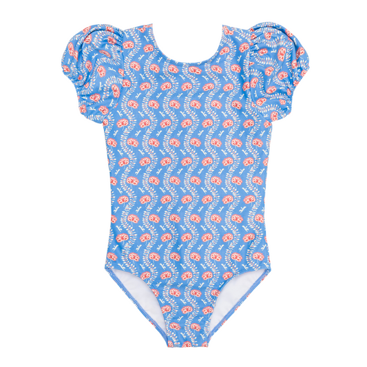 Puff Sleeve One Piece | Blue Primrose