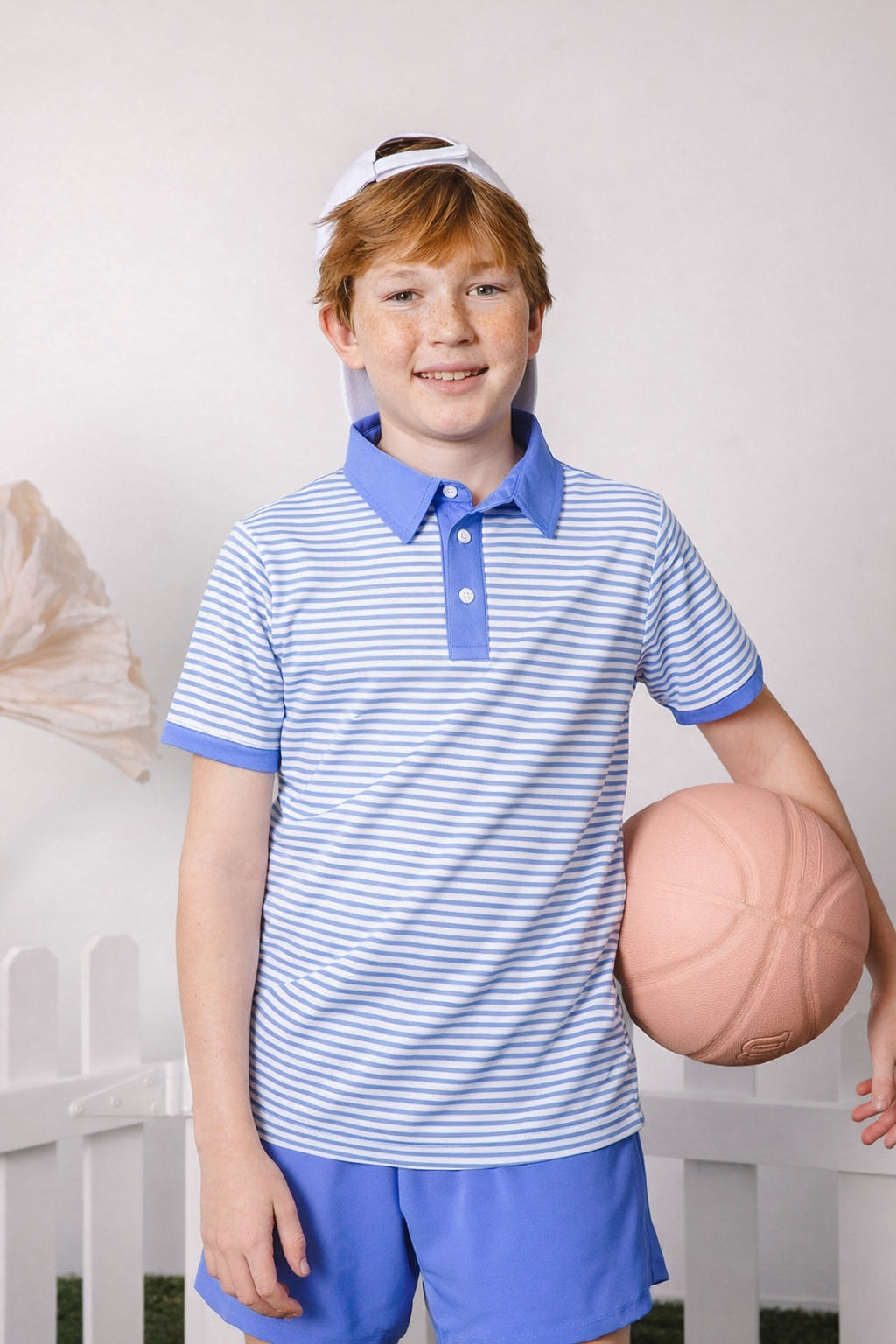 SKY BLUE THIN STRIPE POLO SHIRT