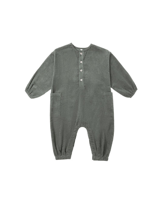 RELAXED WOVEN JUMPSUIT || EVERGREEN