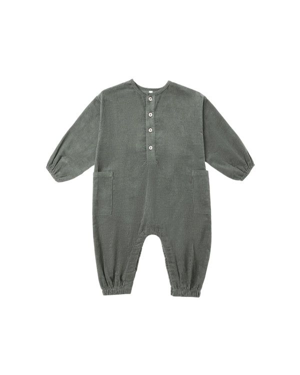 RELAXED WOVEN JUMPSUIT || EVERGREEN