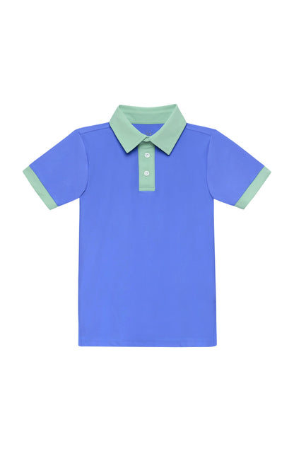 SKY BLUE PALM GREEN ACE POLO SHIRT