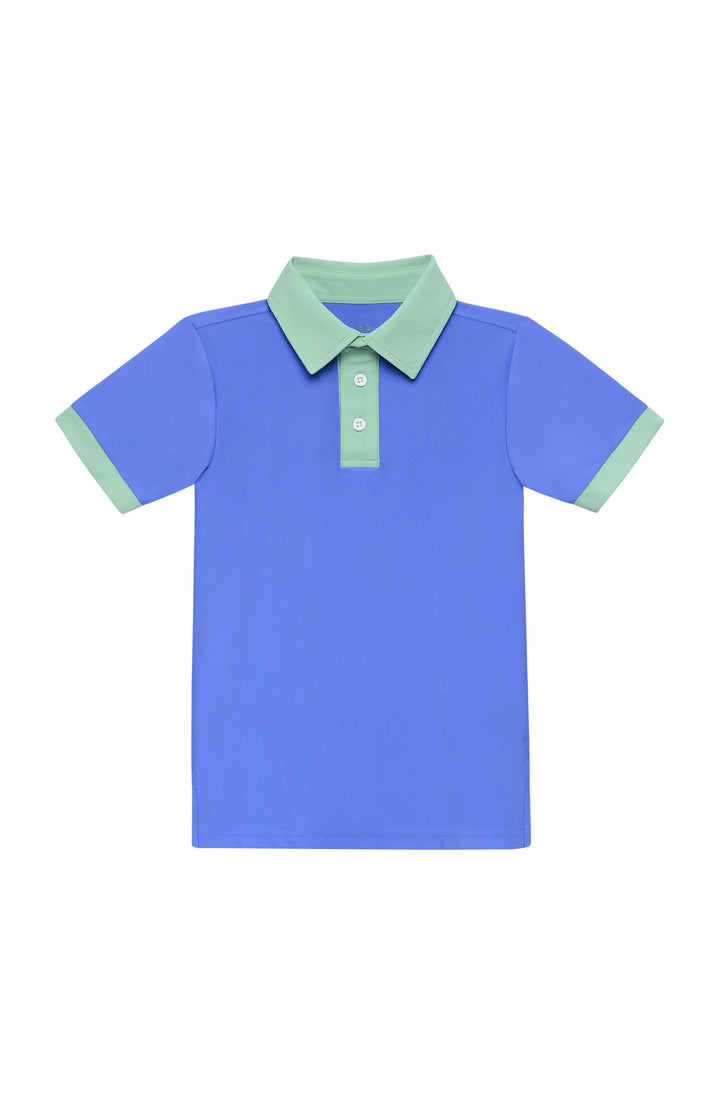 SKY BLUE PALM GREEN ACE POLO SHIRT