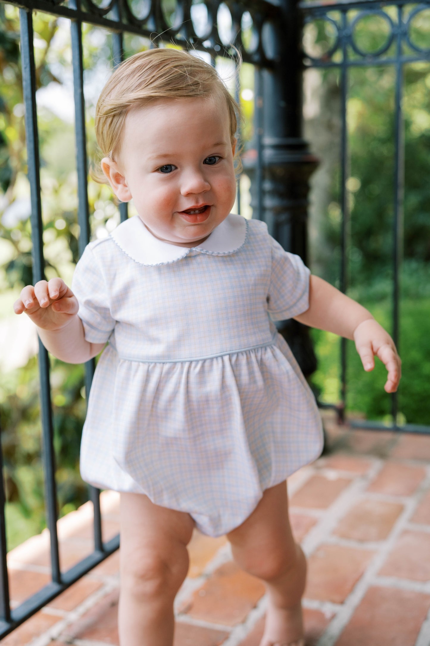 BABY BEA BUBBLE CORNFLOWER CHECK