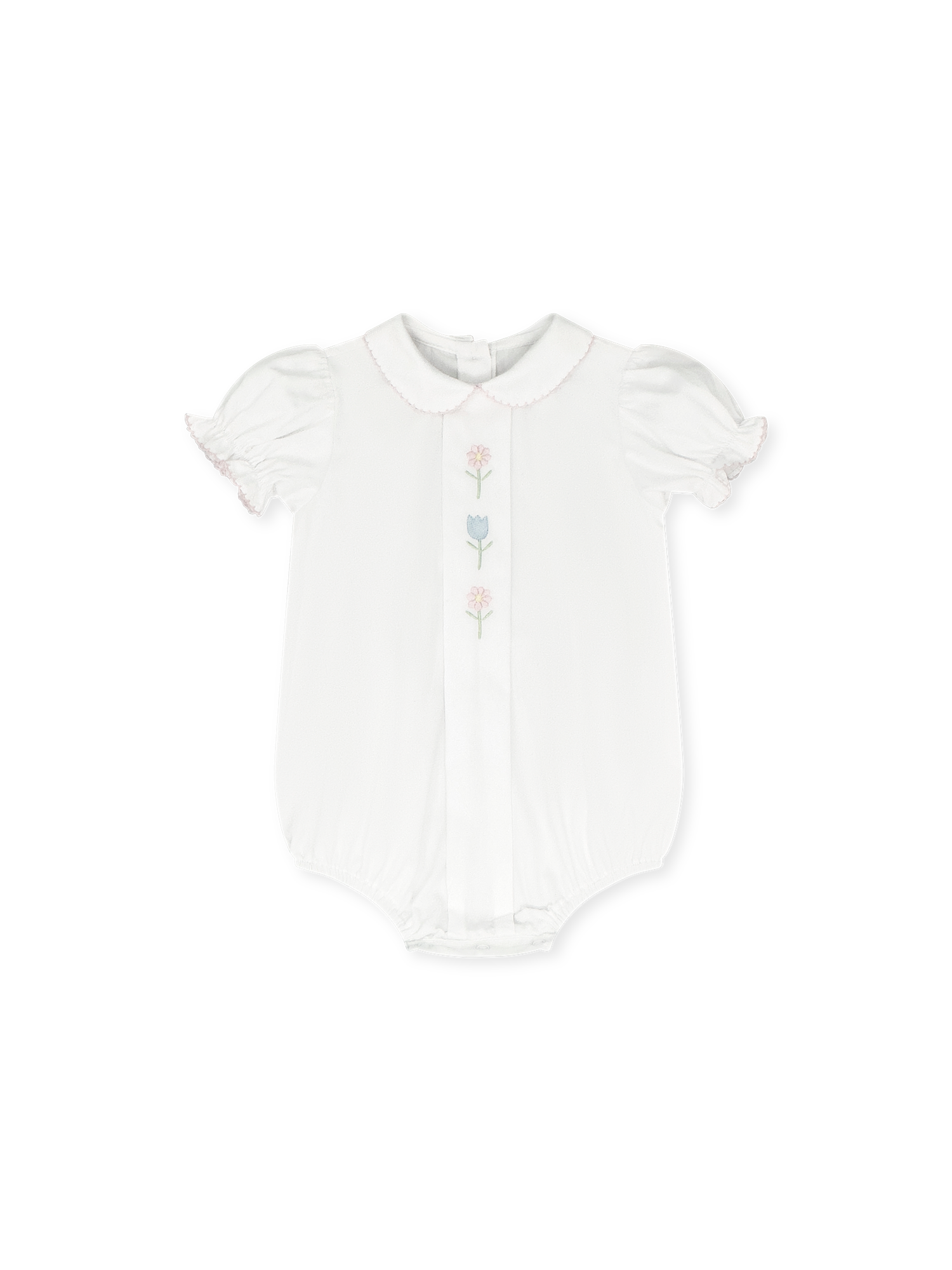 BLUEBONNET BUBBLE CLASSIC WHITE WITH FLOWER EMBROIDERY