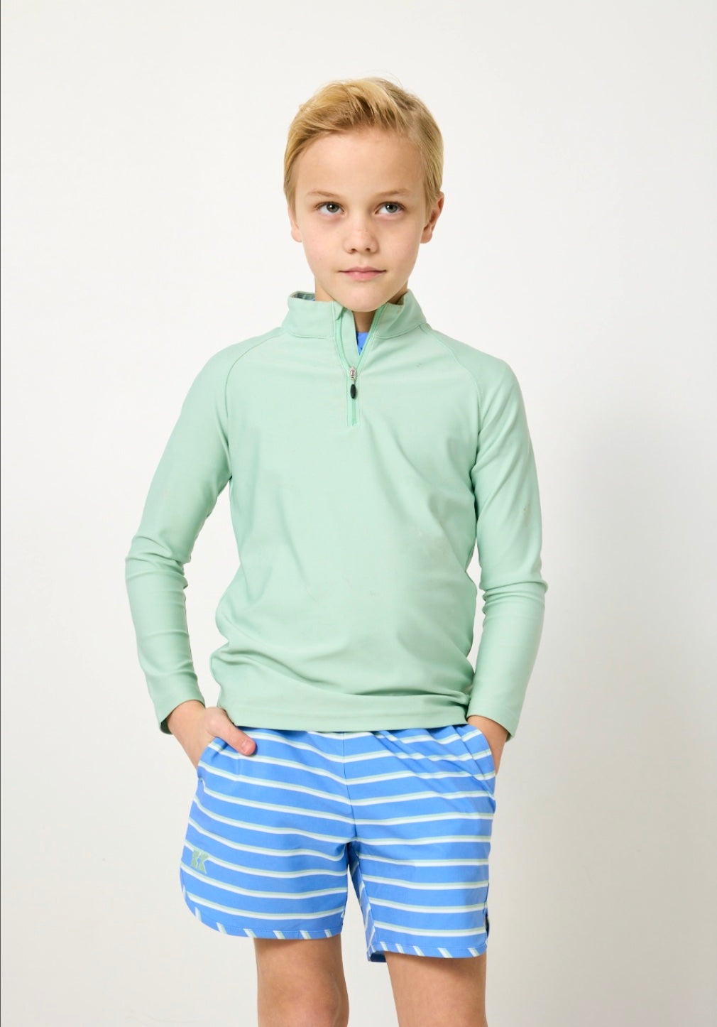 SKY BLUE BASELINE STRIPE SUPER SHORT