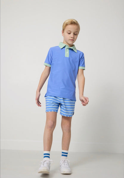 SKY BLUE BASELINE STRIPE SUPER SHORT