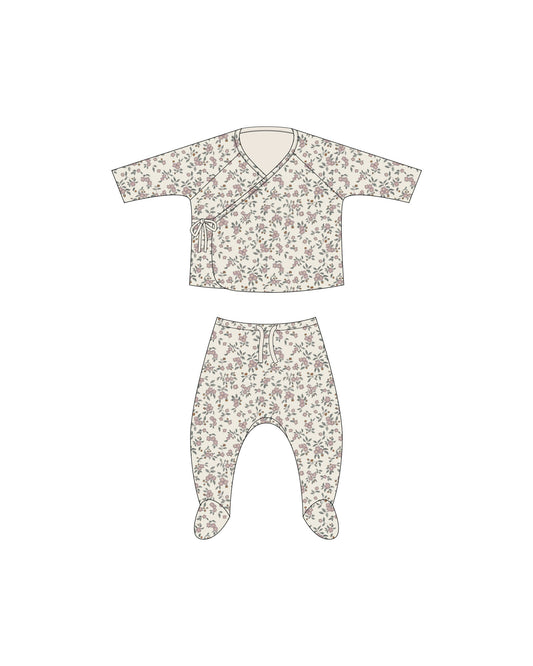 WRAP TOP + FOOTED PANT SET || MEADOW
