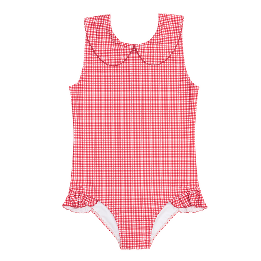 Rounded Collar One Piece | Poppy Gingham
