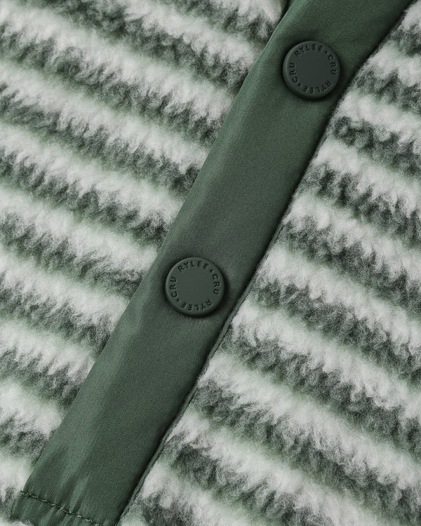 FUZZY WINTER JUMPSUIT || EVERGREEN STRIPE